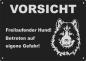 Preview: Aluminium Warnschild Eurasier VORSICHT Freilaufender Hund! Betreten auf eigene Gefahr!